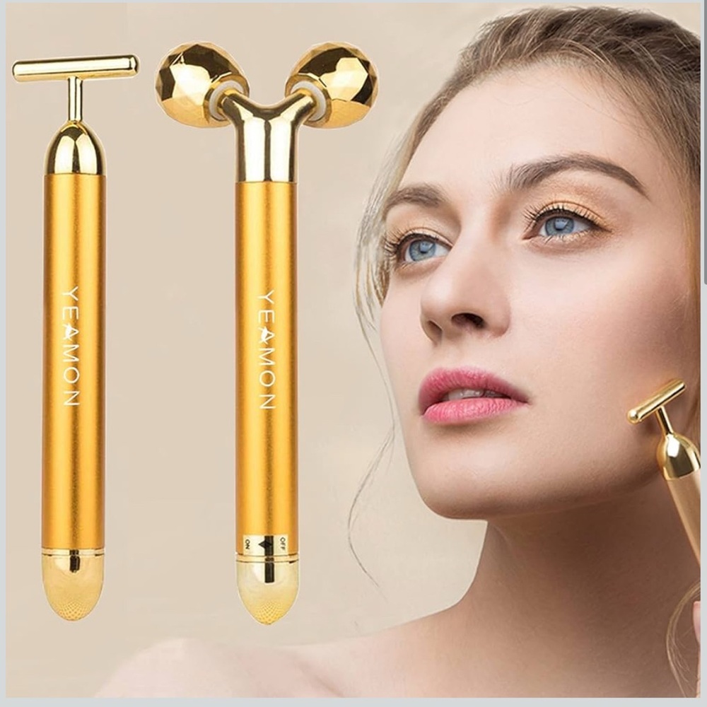 Yeamon Amirce Face Massager Roller Golden 3D Roller Electric Facial Roller